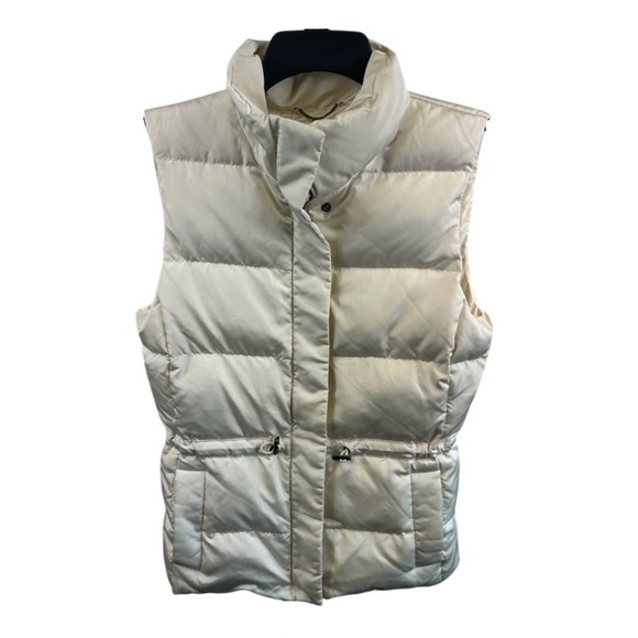 Banana Republic Women's Down Puffer Vest Quilted Cream Size Small - Picture 1 of 6